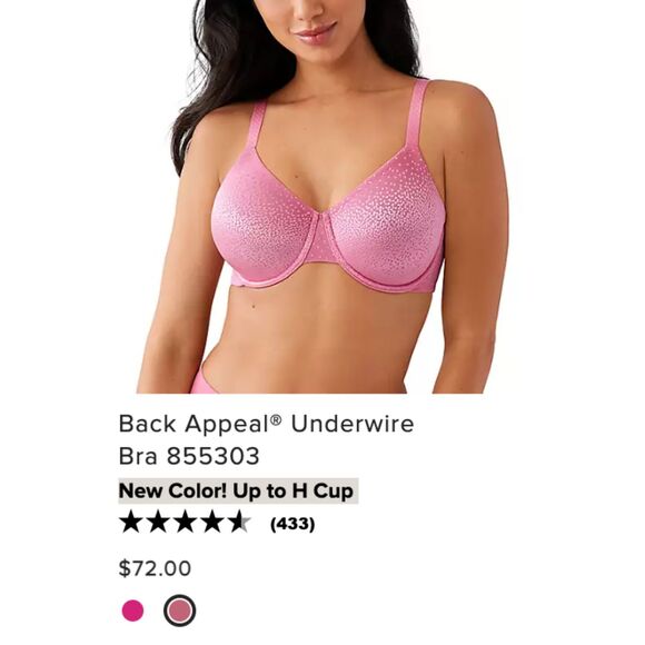 ~ Wacoal 34D Back Appeal® Underwire Bra Pink Unlined Rose Berry Mauve - Picture 2 of 15